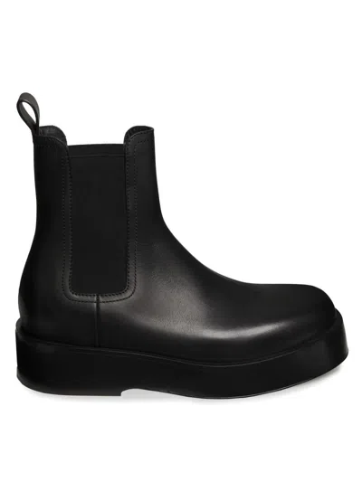 Bottega Veneta Men's Torino Leather Chelsea Boots In Black