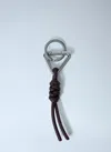 Bottega Veneta Men Triangle Keyring In Silver