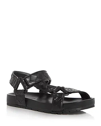 Bottega Veneta Men's Trip Intrecciato Sandals In Nero