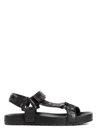 BOTTEGA VENETA MEN'S TRIP LEATHER SANDALS