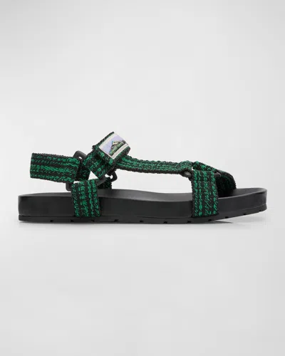 Bottega Veneta Men's Trip Two-tone Ribbon Sporty Sandals In 1237 Black Clover