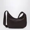 Bottega Veneta Black Crossbody Bag With Top Zip Closure And Intrecciato Motif In Leather Woman In Brown