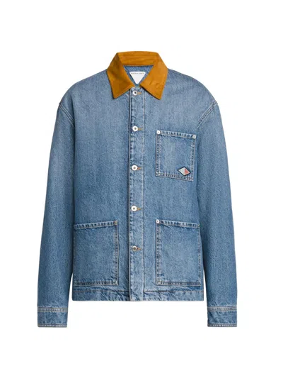Bottega Veneta Men's Vintage Padded Indigo Denim Jacket In Blue