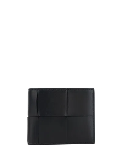 Bottega Veneta Intreccio Bi-fold Wallet In Black