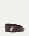 Bottega Veneta Men's Watch-buckle Intrecciato Leather Belt In Brown
