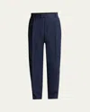 Bottega Veneta Navy Wool Drill Trousers In Blue