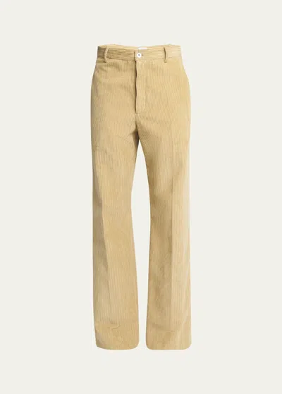 Bottega Veneta Men's Wide-wale Corduroy Trousers In Oak