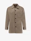 Bottega Veneta Men Wool And Cashmere Overshirt Coat In Gray