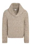 Bottega Veneta Mens Beige Wool Blend Sweater In Beige