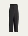 Bottega Veneta Men's Wool-blend Tricotine Trousers In Nero