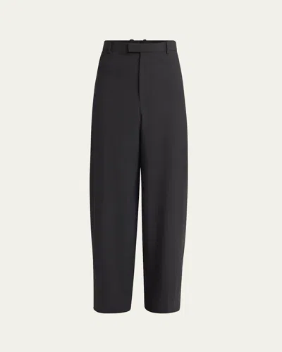 Bottega Veneta Men's Wool-blend Tricotine Trousers In Black