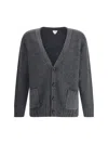 Bottega Veneta Men Wool Cardigan In Gray