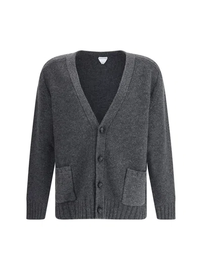 Bottega Veneta Men Wool Cardigan In Gray