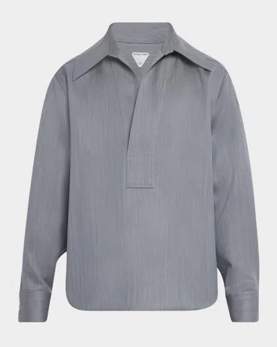 Bottega Veneta Men's Wool Chevron Popover Shirt