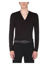 Bottega Veneta V-neck Knit Jumper In Black