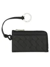 Bottega Veneta Intrecciato L-zippered Card Holder In Black