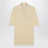 Bottega Veneta Men Yellow Polo Shirt In Light Linen In Yellow