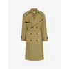 Bottega Veneta Mens Double-breasted Wool Trench Coat Algae In Algae