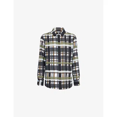 Bottega Veneta Checked Collar Shirt Long Sleeves In Gray