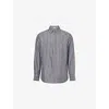 Bottega Veneta Mens Bold-stripe Regular-fit Cotton And Linen-blend Shirt Blue Khaki Black In Blue