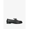 Bottega Veneta Mens Black Astaire Knot Leather Loafers Eur 45 / 11 Uk In Black