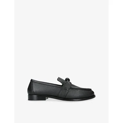 Bottega Veneta Mens Black Astaire Knot Leather Loafers Eur 45 / 11 Uk