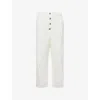 Bottega Veneta Mens Frosting Drawstring-waistband Flap-pocket Straight-leg Relaxed-fit Cotton Trousers In Frosting