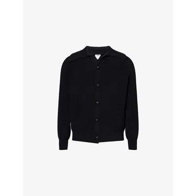 Bottega Veneta Cotton English Rib Cardigan In Black