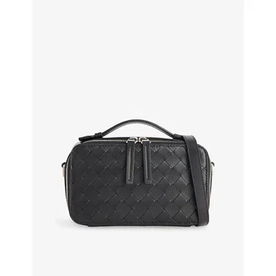 Bottega Veneta Mens Black-silver Horizontal Getaway Leather Cross-body Bag In Multi