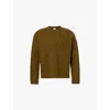 Bottega Veneta Crew Neck Wool Intreccio 3d Knit Sweater In Olive Oil