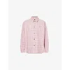 Bottega Veneta Men Printed Leather Shirt In Pale Pink/grey