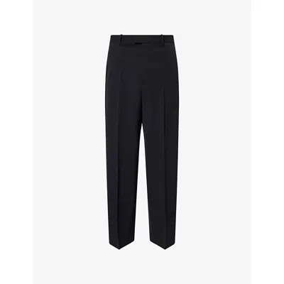 Bottega Veneta Mens Vulcano Twill Wide-leg Stretch-wool Blend Trousers