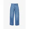 Bottega Veneta Mens Mid Blue Vintage Cargo Patch-pocket Wide-leg Relaxed-fit Denim Trousers In Mid Blue