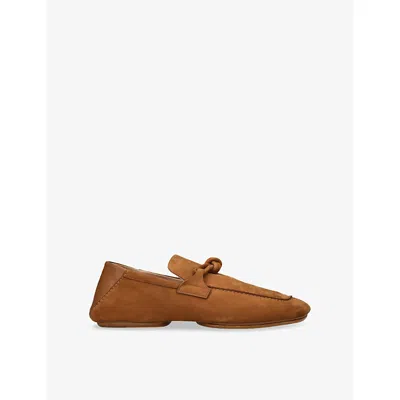 Bottega Veneta Mens Camel Daddy Nubuck-leather Loafers Eur 43 / 9 Uk