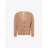 Bottega Veneta Mens Caramel V-neck Knitted Wool Cardigan In Brown