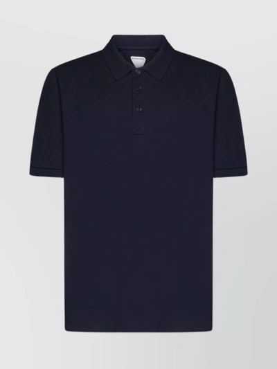 Bottega Veneta Men's Cotton Pique Polo Shirt In Blue