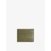 Bottega Veneta Mens Crocodile-silver Intrecciato Leather Card Holder In Green