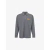 Bottega Veneta Mens Dark Grey Melange Melange Long-sleeve Cotton Polo Top Xl In Gray