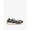 Bottega Veneta Men 'orbit' Bordeaux Running Sneakers With Logo Lettering Print In Tech Fabric Man In Black