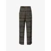 Bottega Veneta Mens Fondant Multicolour Pleated Two-slip-pockets Tapered-leg Relaxed-fit Woven-blend Trousers In Gray