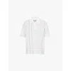 Bottega Veneta Notebook Viscose Jacquard T-shirt In Chalk Blue Red