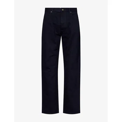 Bottega Veneta Mens Rinsed Straight-leg Denim Jeans Dark Indigo In Black