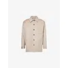 Bottega Veneta Mens Sandshell Melange Notched-collar Long-sleeve Wool-cashmere Blend Overshirt In Neutral