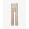 Bottega Veneta Mens Sandshell Melange Tailored Straight-leg Wool-cashmere Blend Trousers In Brown