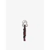 Bottega Veneta Mens Scoubidou Braid Chunky Leather Keyring Space-sapele-silver In Space-sapele-silver