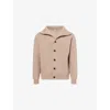 Bottega Veneta Mens Sparrow Compact High-collar Knitted Wool Cardigan In Brown