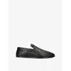 Bottega Veneta Sawyer Blue Slip-on Sneakers With Logo Detail And Intreccio Motif In Leather Man In Black