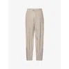 Bottega Veneta Mens  Stripe-pattern Straight-leg Regular-fit Woven Trousers In Talc Loam