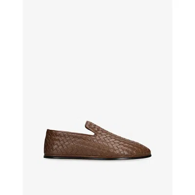 Bottega Veneta Lambskin Sunday Slippers In Brown