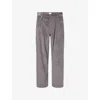 Bottega Veneta Mens Thunder Corduroy Straight-leg Cotton Trousers In Gray